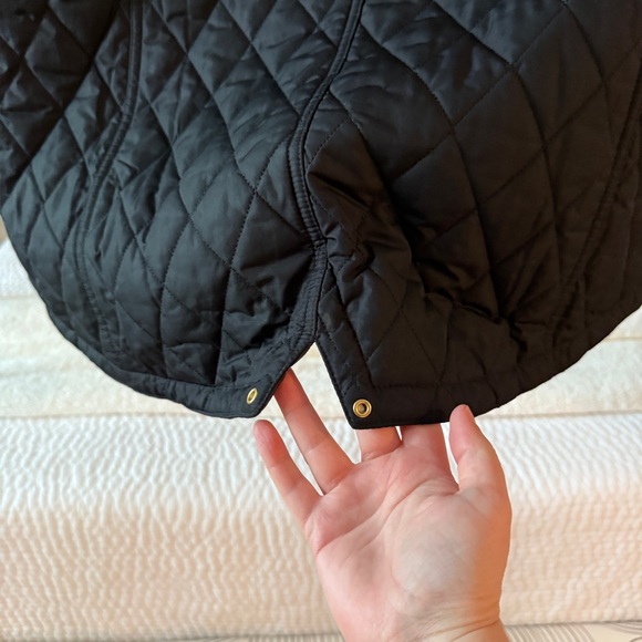 Barbour Black Quilted Jacket with Detachable Fur Hood - Picture 7 of 12